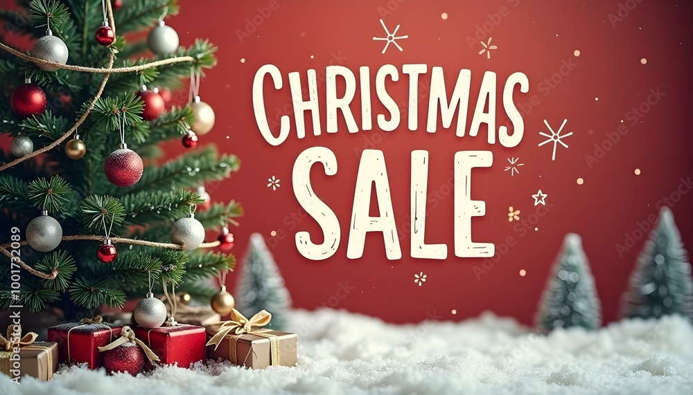 Poster christmas sale social media post design