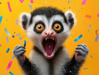 Fototapeta premium lemur on tree