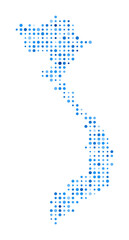 Vietnam Dot Map. Country Digital Style Shape. Vietnam vector image. Country shape blue circular dots. Awesome vector illustration.