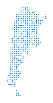 recommend clip art: Argentina Dot Map. Country Digital Style Shape. Argentina vector image. Country shape blue circular dots. Amazing vector illustration.