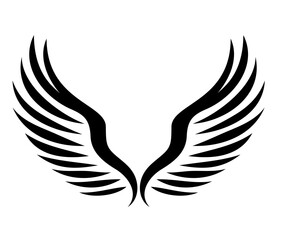 Artistic black wings design suitable for various creative projects and visual representations of freedom and aspiration