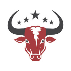Stylized depiction of a bull's head with horns.