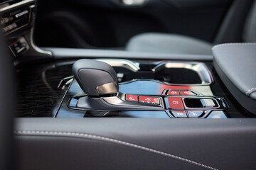 Macro shot of a car gear lever an essential auto part