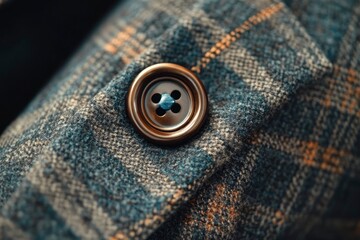 Buttons on the sleeve of a men's jacket. Close-up button with generative ai