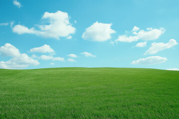 Obraz premium Green field and beautiful sky. generative AI