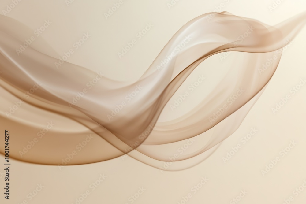 Poster Abstract dynamics of swirling steam rising from an invisible coffee cup against a soft neutral background in a cozy setting. Generative AI
