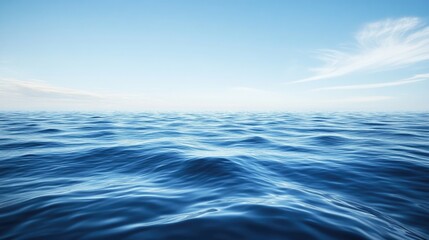 Fototapeta premium Calm blue ocean water with a clear sky.