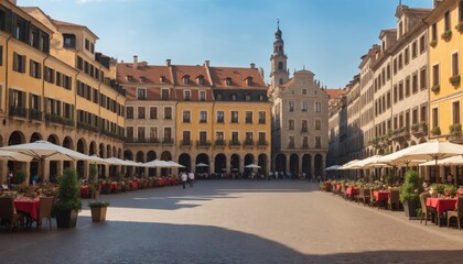 Naklejka premium Sunny Square in Florence Italy