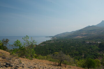 Scenic view from Timor Atauro Lookout showcasing the coastline of Timor-Leste and lush green landscape during the day