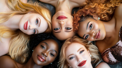 Obraz premium Diverse Beautiful Women. Concept of Natural Beauty and Skincare