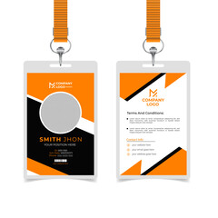 Abstract modern yellow id card design template