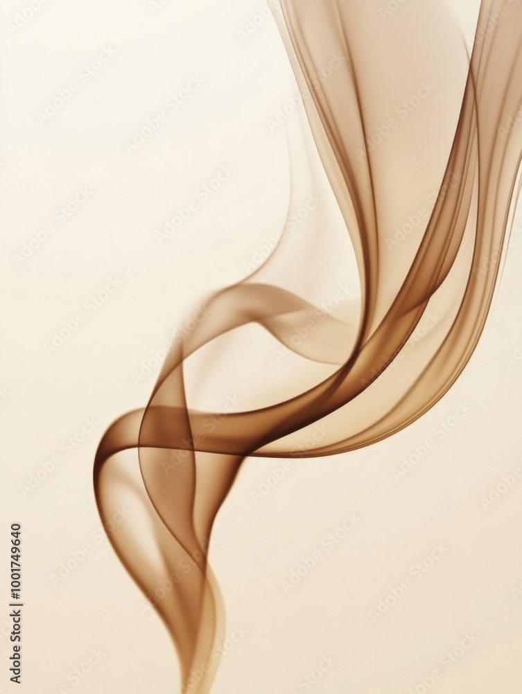Poster abstract swirling steam rising gracefully from an unseen coffee cup, creating delicate patterns in t