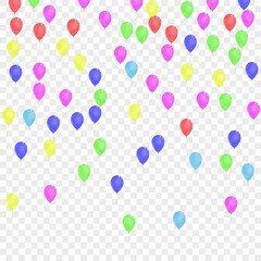 Purple Balloon Background Transparent Vector. Balloon Love Set. Pink Event. Bright Helium. Air Celebration Background.