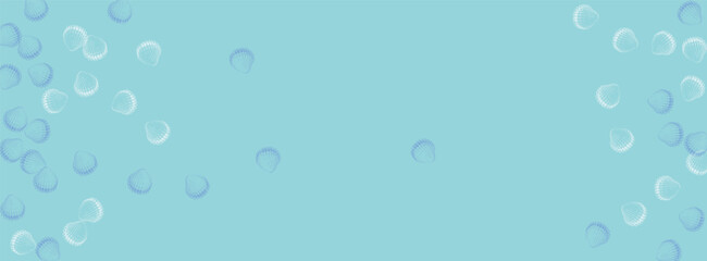 Navy Shell Background Blue Vector. Starfish Isolated Texture. Marine Wallpaper. White Clam Collection Pattern.