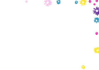 Green Plant Background White Vector. Leaf Present Backdrop. Pink Gerbera Imaginative. Fashion Template. Holiday Purple Daisy.