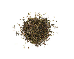 Black Tea Leaves Isolated, High Quality Black Tea Pile, Dry Organic Indian Drink, Black Tea Leaves on White