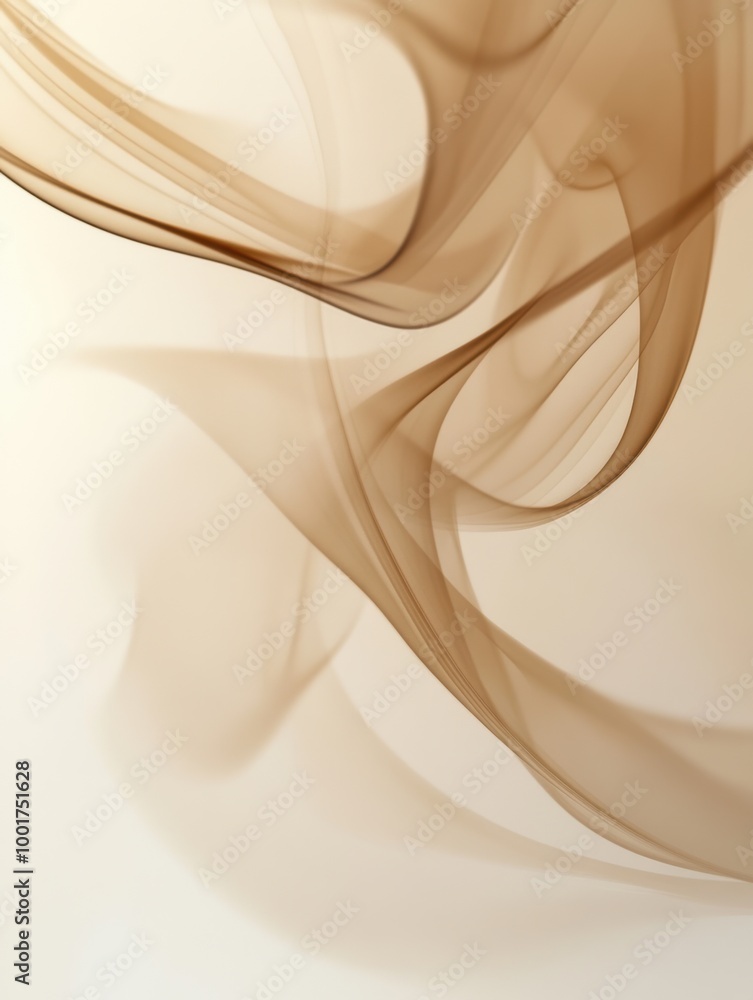 Poster swirling steam rises gracefully from an invisible coffee cup in a minimalist setting. generative ai