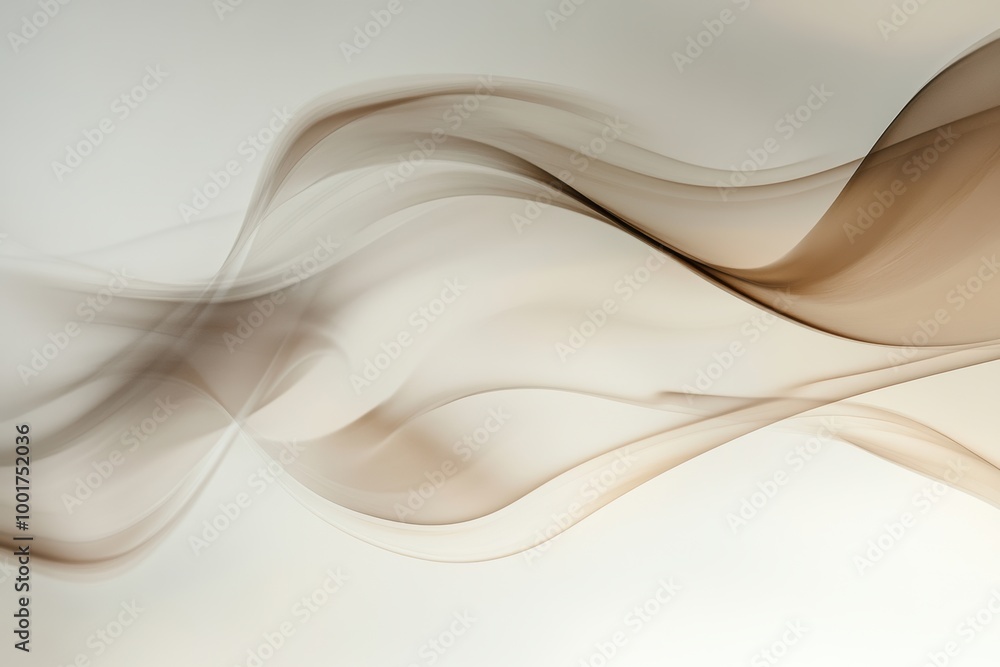 Poster swirling steam dances gracefully as it rises from an invisible coffee cup in a minimalist, serene en