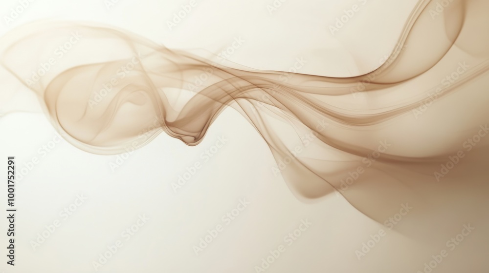 Poster abstract steam swirls gracefully from an unseen coffee cup in a serene, minimalist setting capturing