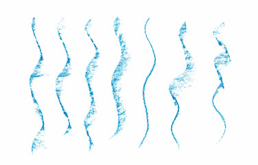 Set of blue hand drawn strokes