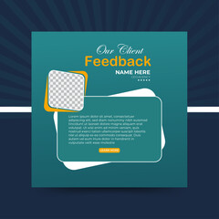 Modern & creative Customer feedback or customer testimonial and client review social media post banner