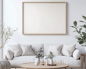 Vintage Wooden Frame in Bohemian Living Room Interior Design