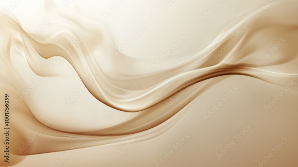 Poster abstract swirling steam rises gracefully, suggesting warmth from an invisible coffee cup in a minima