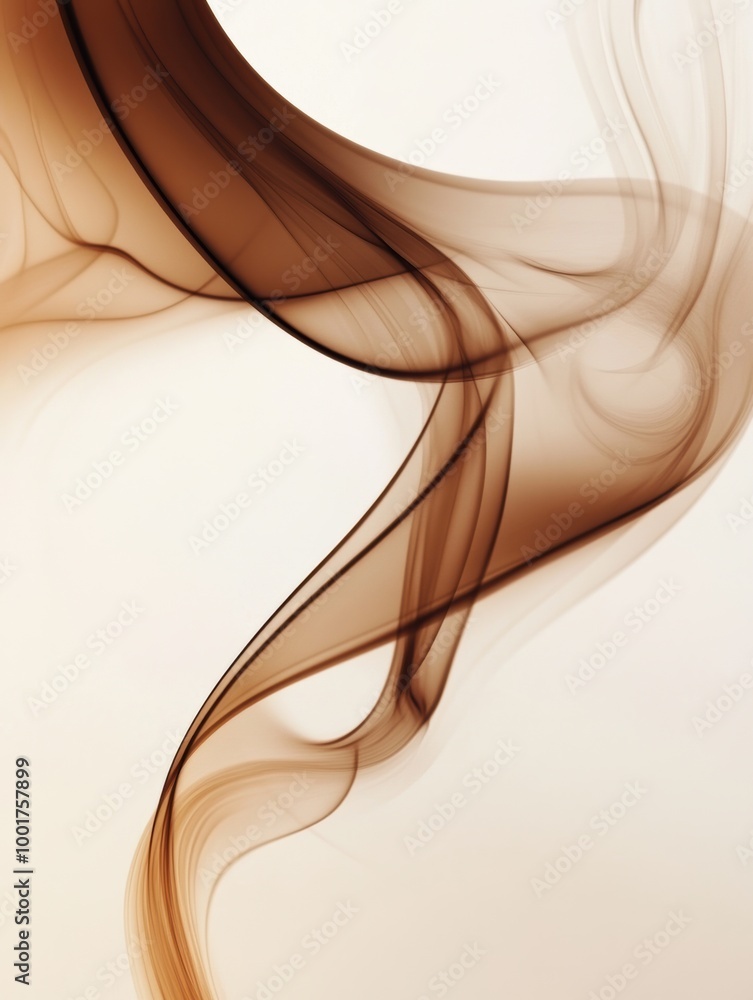 Poster Swirling steam rises gracefully from an invisible coffee cup, creating a warm and inviting atmosphere in a serene space. Generative AI