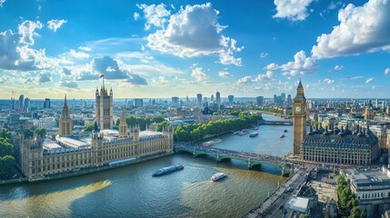 Aerial View of London's Iconic Landmarks