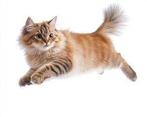 Cat kitten in motion pose transparent background