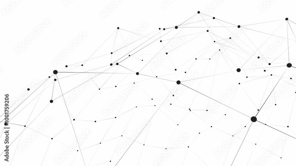 Poster Plexus loop animation background. Information technology or science background. Connected dots. 4k video
