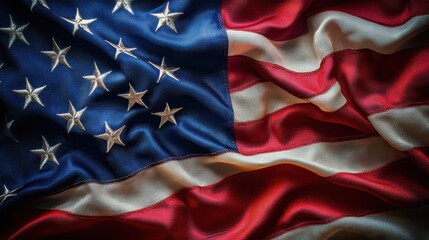High-Resolution United States Flag Background with Waving Stars and Stripes for Patriotic and National Themes