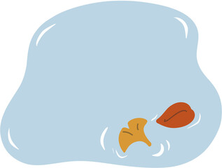 가을 웅덩이 위 낙엽