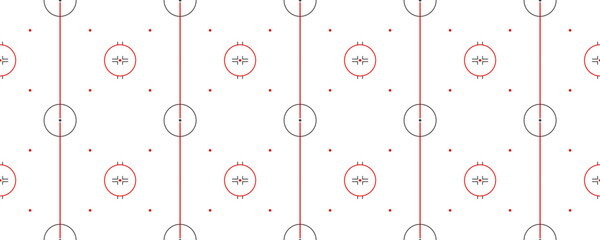 Ice hockey rink seamless pattern. Winter sports repeated background. Hockey playground top view vector illustration. Template skating arena with markup for sporting designs, gaming wallpapers