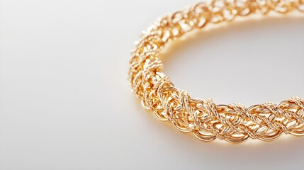 Elegant Gold Necklace on Light Background