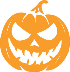 Fototapeta premium Halloween Pumpkin Flat Vector Icon