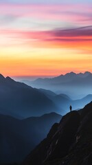Breathtaking Panoramic Mountain Range at Dusk