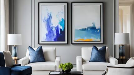 Elegant Home Wall with Framed Art Decor