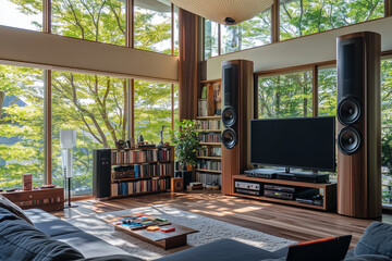 Immersive Audio Experience: High-Fidelity Stereo System with Impressive Floor-Standing Speakers for Unparalleled Sound Quality