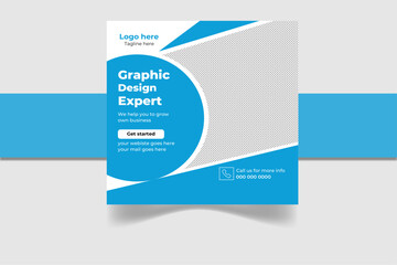 Digital business marketing banner for social media post template