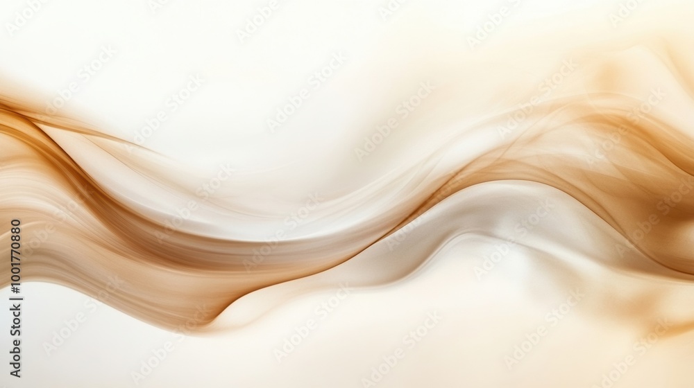 Poster Swirling steam rises gracefully from an invisible coffee cup, creating mesmerizing patterns against a light background. Generative AI