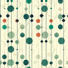 seamless background tile, Geometric pattern with circles and shapes on a light background
