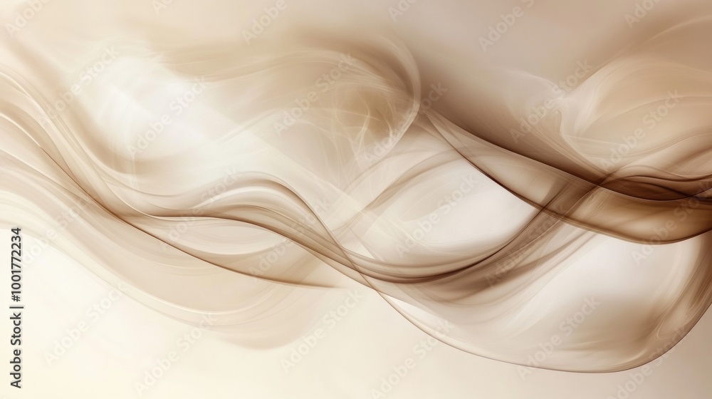 Poster abstract swirling steam rises gently, evoking warmth and comfort from an unseen coffee cup in a tran