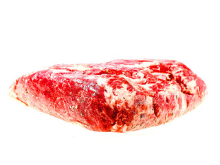 Strip loin joint piece on white background. High quality and value premium beef cut. Organic meat. Cooking for a special dinner or event concept.