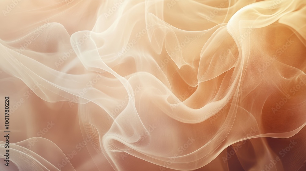 Poster swirling abstract patterns of smoke in deep coffee tones create a mesmerizing visual experience duri