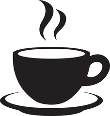 A Coffee cup icon vector art silhouette with a white background