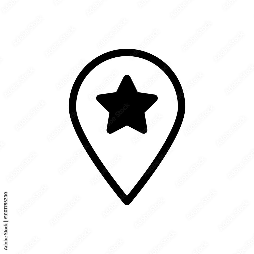 Poster location star icon, favorite place icon favourite save pointer marker icons button