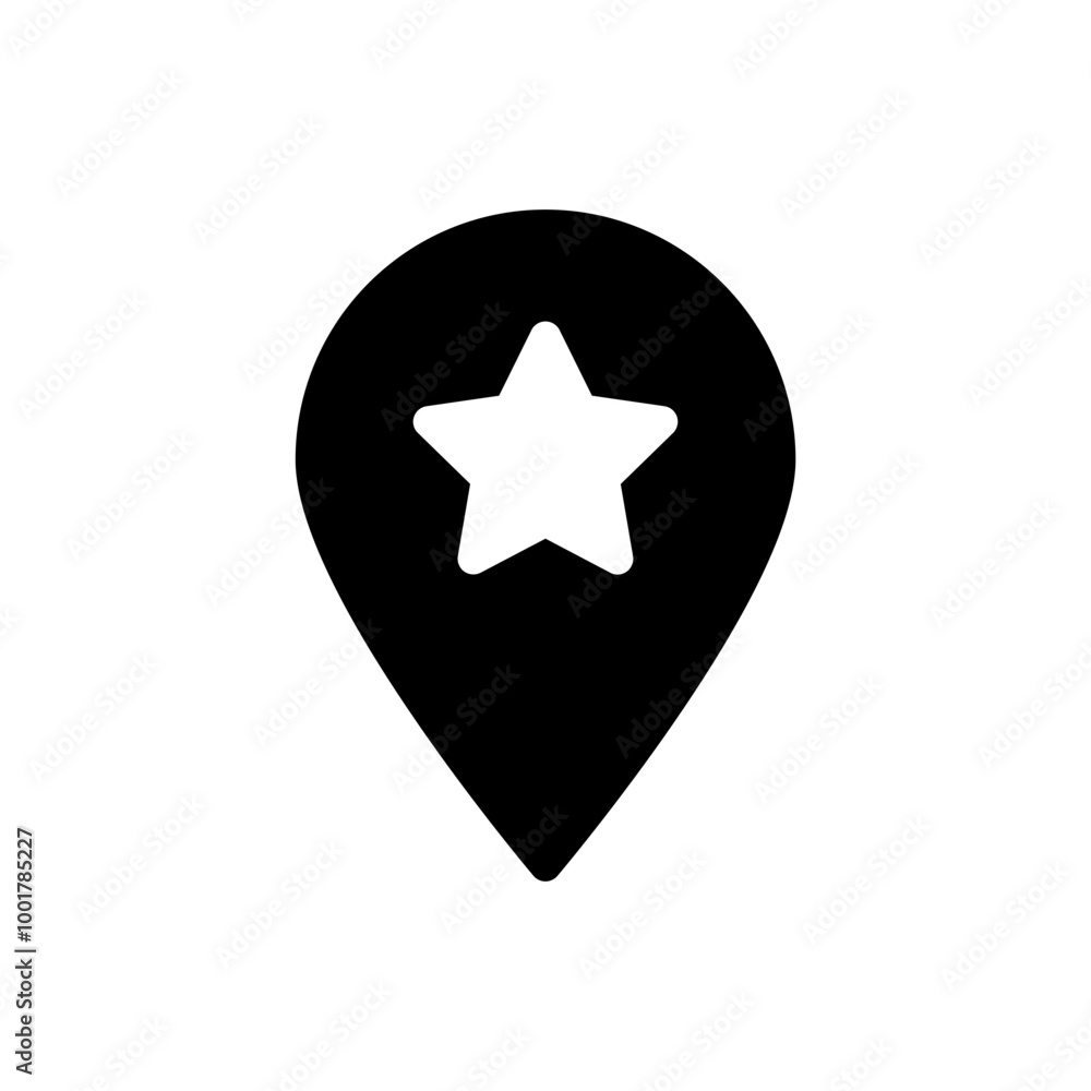 Aufkleber location star icon, favorite place icon favourite save pointer marker icons button