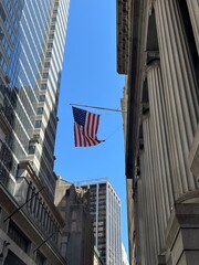 Waving American Flag Aesthetic in Scenic Composition