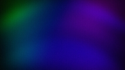 Abstract gradient featuring deep purple, blue, and green hues blended with a subtle grainy texture. Ideal for use in vibrant 4K backgrounds, wallpapers, and creative designs